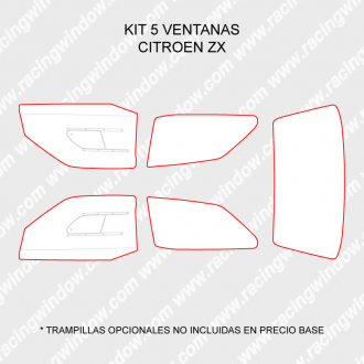 Kit 5 ventanas CITROEN ZX 3 PUERTAS