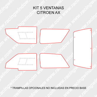 Kit 5 ventanas CITROEN AX 3 PUERTAS