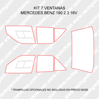 Kit 7 ventanas MERCEDES 190 W201 4 PUERTAS