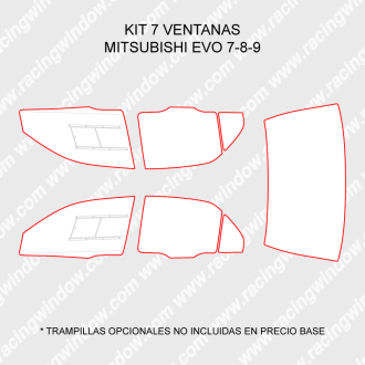 Kit 7 ventanas MITSUBISHI LANCER EVO 7/8/9