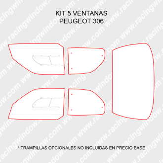 Kit 5 ventanas PEUGEOT 306 3 PUERTAS