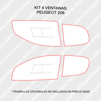 Kit completo lunas PEUGEOT 206