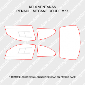 Kit 5 ventanas RENAULT MEGANE MK1 COUPE