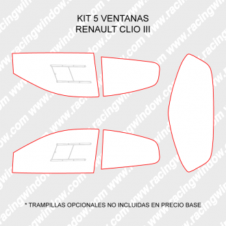 Kit 5 ventanas RENAULT CLIO 3 3 PUERTAS