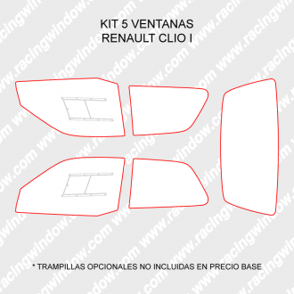 Kit 5 ventanas RENAULT CLIO 1 3 PUERTAS