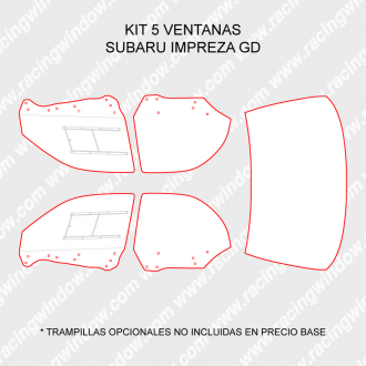 Kit 5 ventanas SUBARU IMPREZA GD