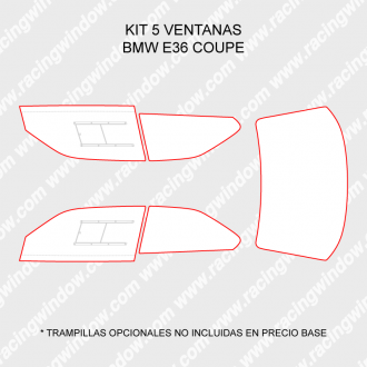 Kit 5 ventanas BMW E36 COUPE