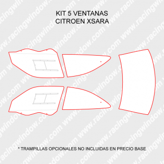 Kit 5 ventanas CITROEN XSARA 3 PUERTAS
