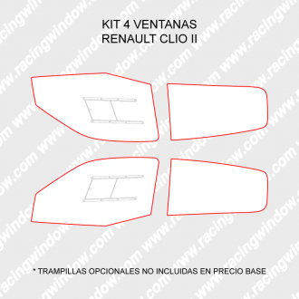 Kit 4 ventanas RENAULT CLIO 2 3 PUERTAS